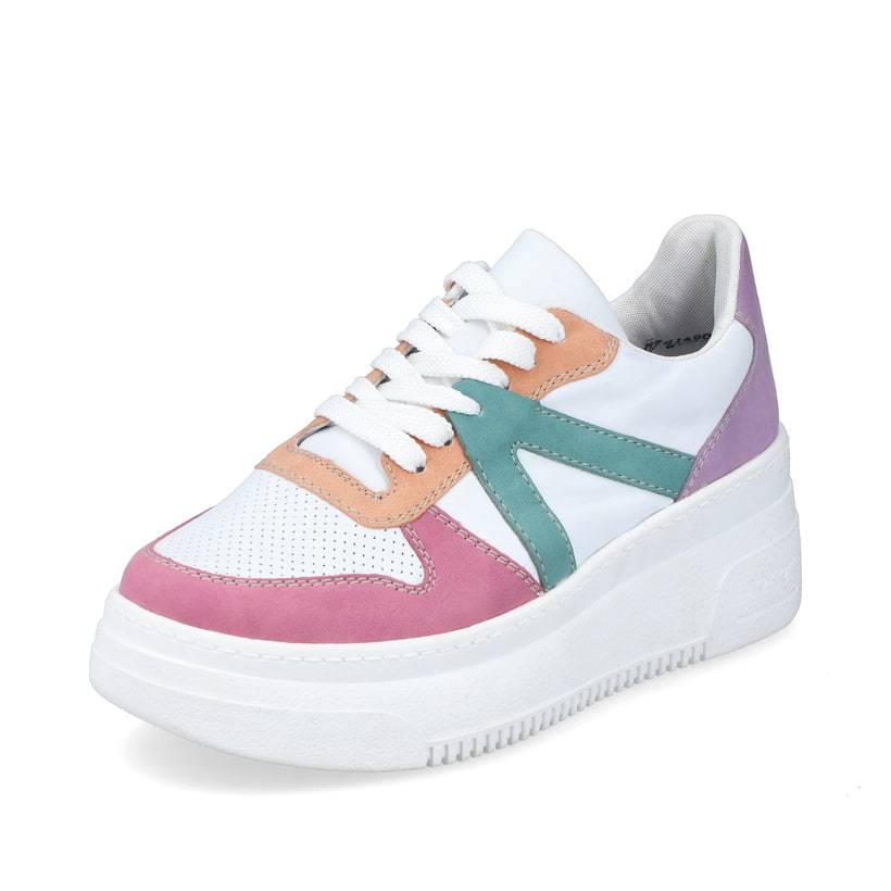 Rieker Artikelnummer M7814-90 Rieker Damen Sneaker Low eisweiss-mehrfarbig Begrenzt auf 3 Tage