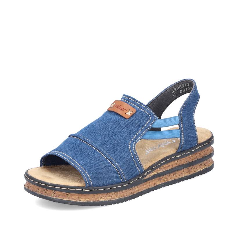 Rieker Artikelnummer 62982-12 Rieker Damen Keilsandaletten meeresblau Black Friday Preise
