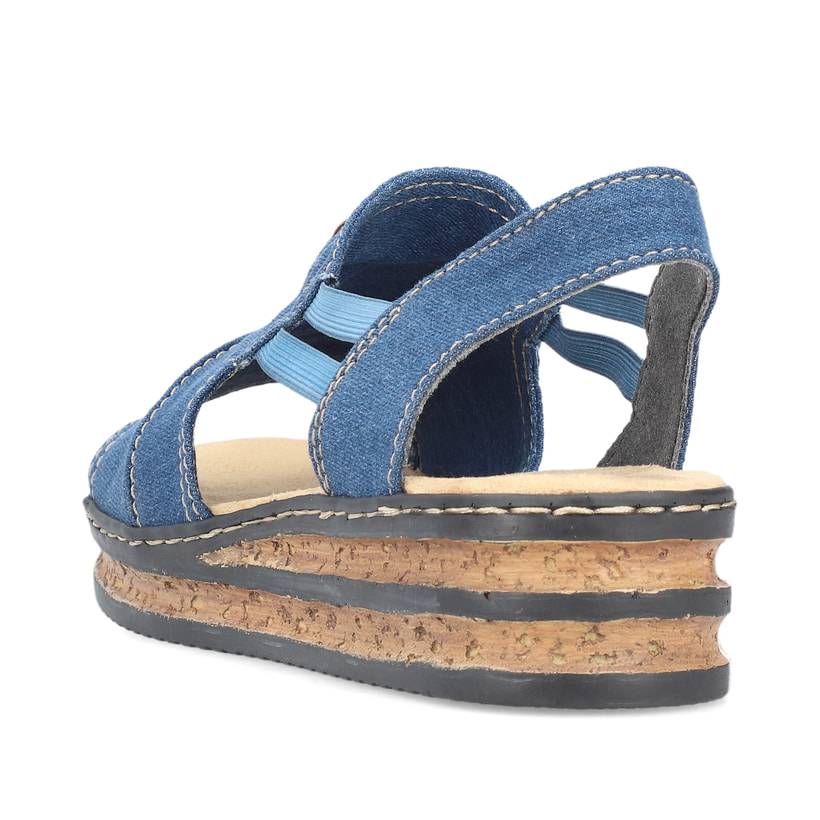 Rieker Artikelnummer 62982-12 Rieker Damen Keilsandaletten meeresblau Black Friday Preise