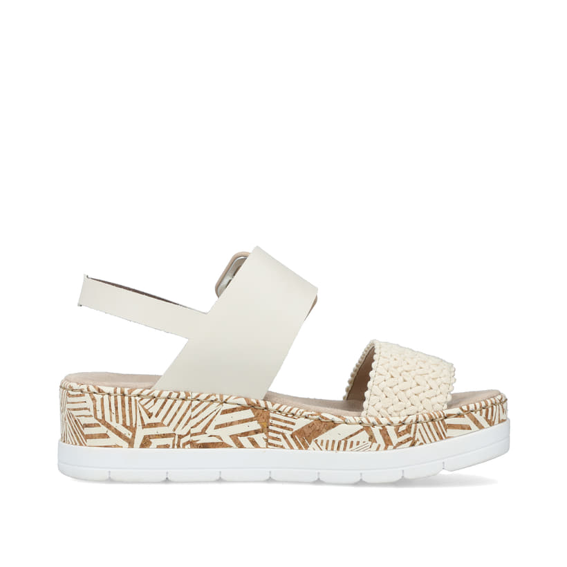 Rieker Artikelnummer V3950-61 Rieker Damen Keilsandaletten hellbeige 50% Rabatt für begrenzte Zeit