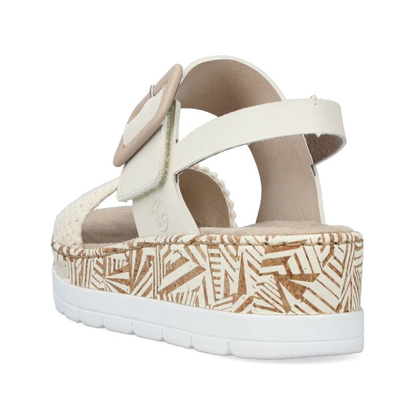 Rieker Artikelnummer V3950-61 Rieker Damen Keilsandaletten hellbeige 50% Rabatt für begrenzte Zeit