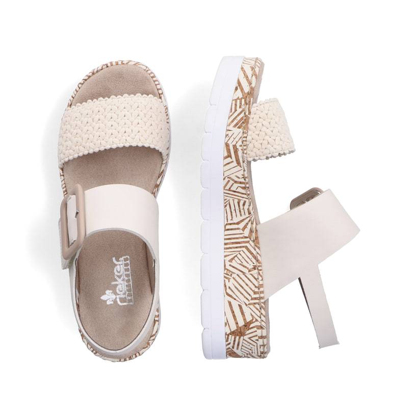 Rieker Artikelnummer V3950-61 Rieker Damen Keilsandaletten hellbeige 50% Rabatt für begrenzte Zeit