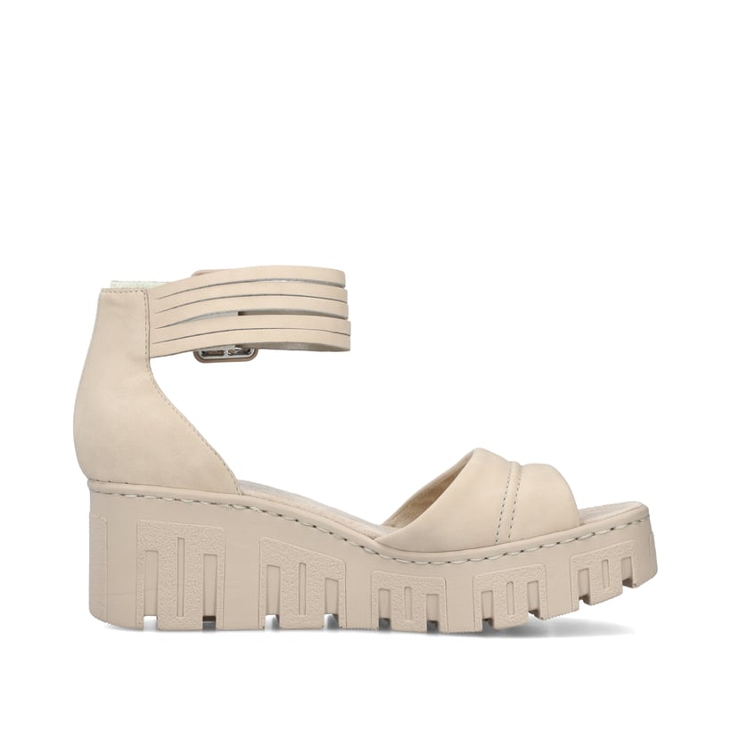Rieker Artikelnummer 68093-60 Rieker Damen Keilsandaletten sandbeige Limitierter Zeitrabatt