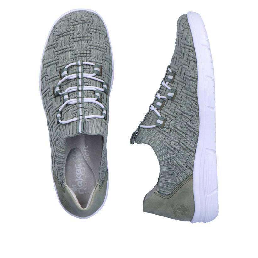 Rieker Artikelnummer L7463-52 Rieker Damen Slipper grüngrau Günstig kaufen