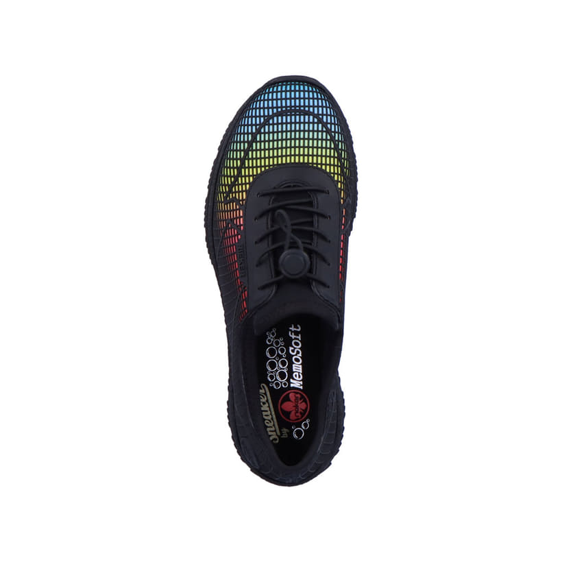 Rieker Artikelnummer N3250-90 Rieker Damen Slipper regenbogenfarben Muttertagsangebot