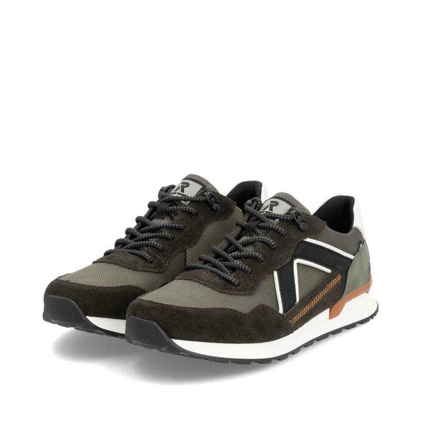 Rieker Artikelnummer U0310-54 Rieker Herren Sneaker Low grünbraun-schwarz Online Outlet