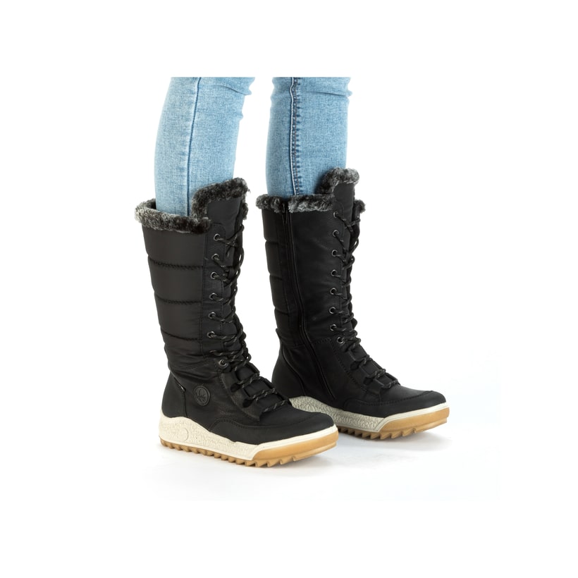 Rieker Artikelnummer Y4760-00 Rieker Damen Hochschaftstiefel asphaltschwarz Kauf eins, bekomm eins gratis