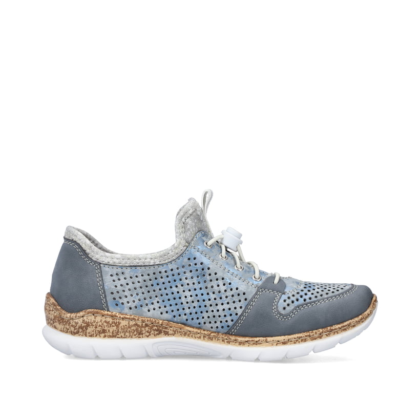 Rieker Artikelnummer N4255-12 Rieker Damen Slipper metallic-blau Sonderangebote