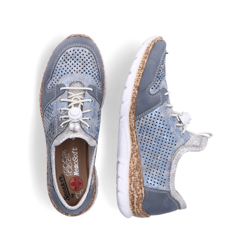 Rieker Artikelnummer N4255-12 Rieker Damen Slipper metallic-blau Sonderangebote