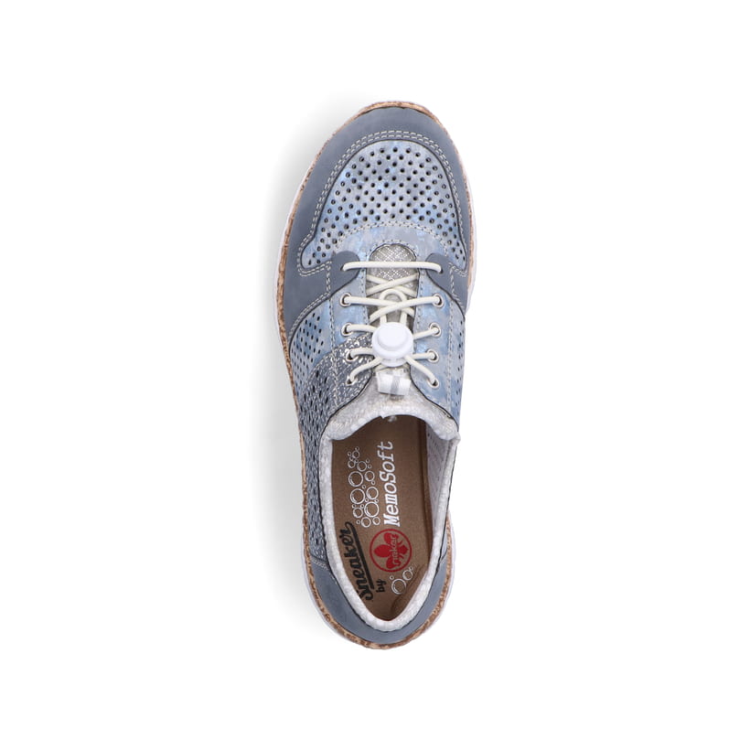 Rieker Artikelnummer N4255-12 Rieker Damen Slipper metallic-blau Sonderangebote