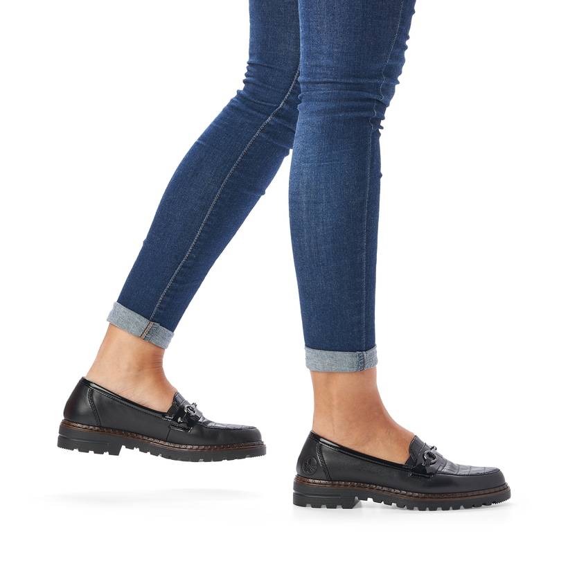 Rieker Artikelnummer 54862-01 Rieker Damen Loafer graphitschwarz Tiefpreis