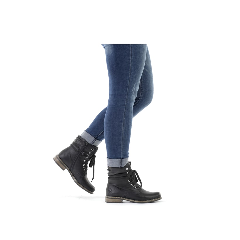 Rieker Artikelnummer 71218-00 Rieker Damen Schnürstiefel asphaltschwarz Begrenzte Freigabe