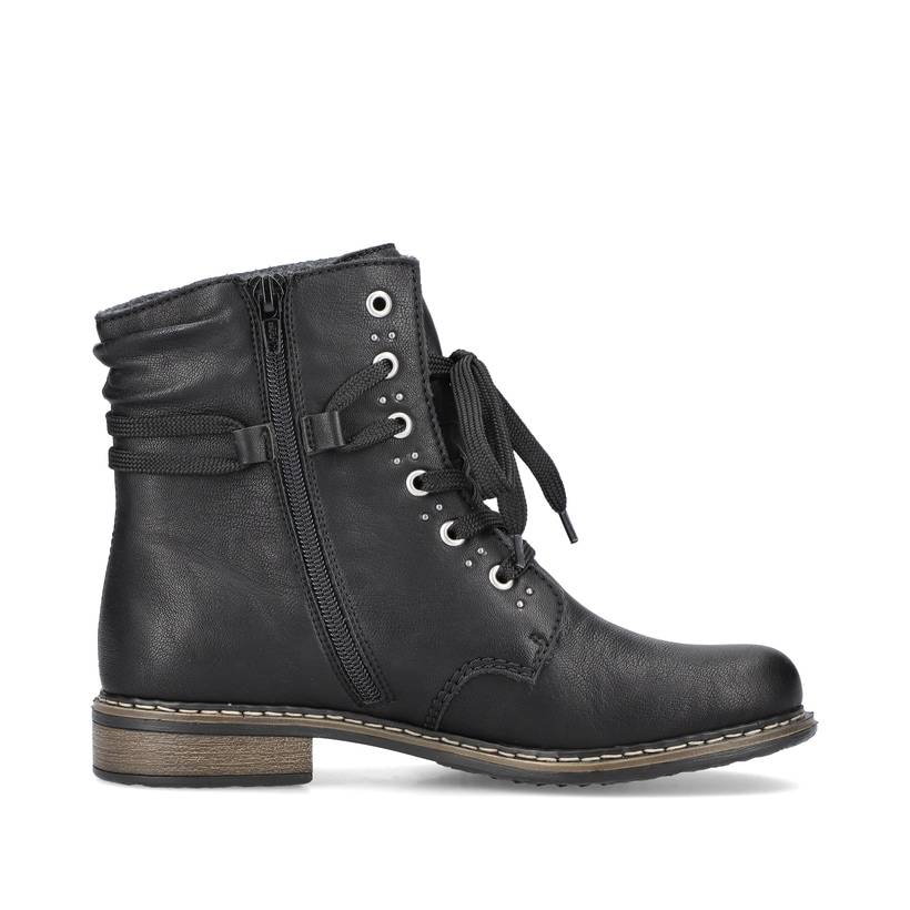 Rieker Artikelnummer 71218-00 Rieker Damen Schnürstiefel asphaltschwarz Begrenzte Freigabe