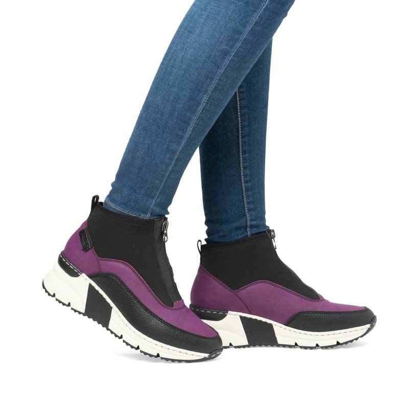 Rieker Artikelnummer N6352-30 Rieker Damen Sneaker High schwarz-lila Bis zu 60% Rabatt
