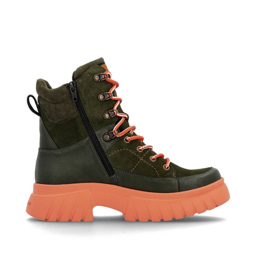 Rieker Artikelnummer W1871-54 Rieker Damen Schnürstiefel khaki-glutorange Bis zu 65% Rabatt