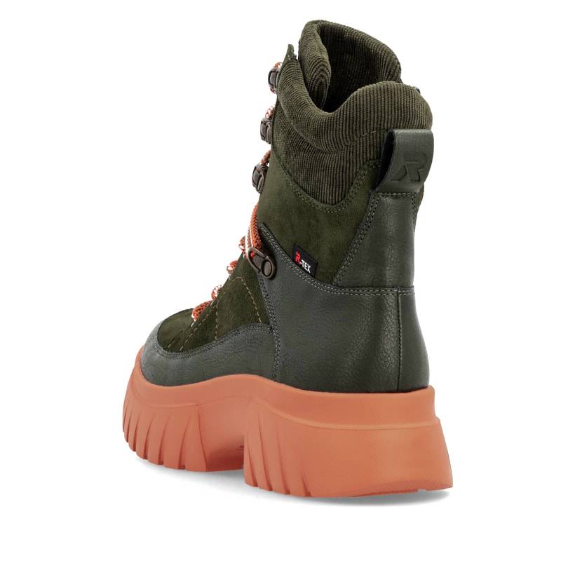 Rieker Artikelnummer W1871-54 Rieker Damen Schnürstiefel khaki-glutorange Bis zu 65% Rabatt