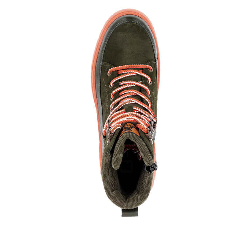 Rieker Artikelnummer W1871-54 Rieker Damen Schnürstiefel khaki-glutorange Bis zu 65% Rabatt