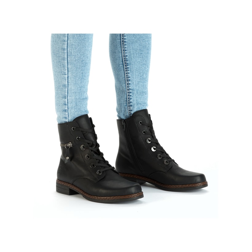 Rieker Artikelnummer 75142-01 Rieker Damen Schnürstiefel carbonschwarz Sonderangebot der Fabrik