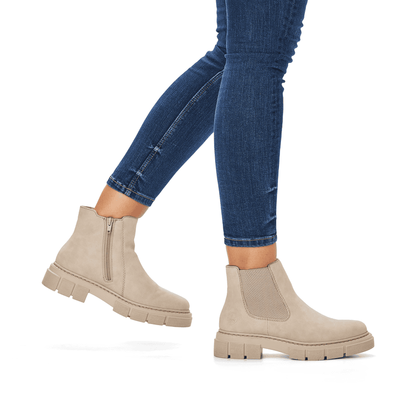 Rieker Artikelnummer M3854-62 Rieker Damen Chelsea Boots hellbeige Begrenztes Angebot