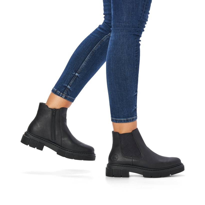 Rieker Artikelnummer M3854-00 Rieker Damen Chelsea Boots graphitschwarz Exklusivangebot