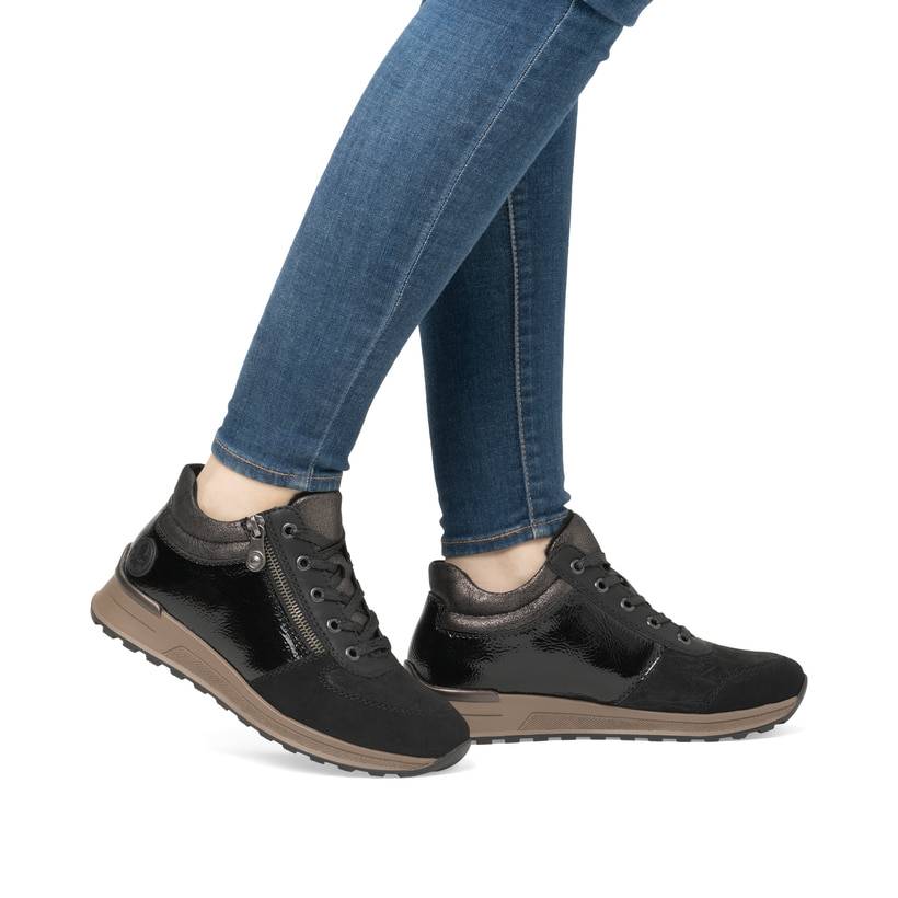 Rieker Artikelnummer N1407-00 Rieker Damen Schnürschuhe asphaltschwarz Saisonschlussverkauf
