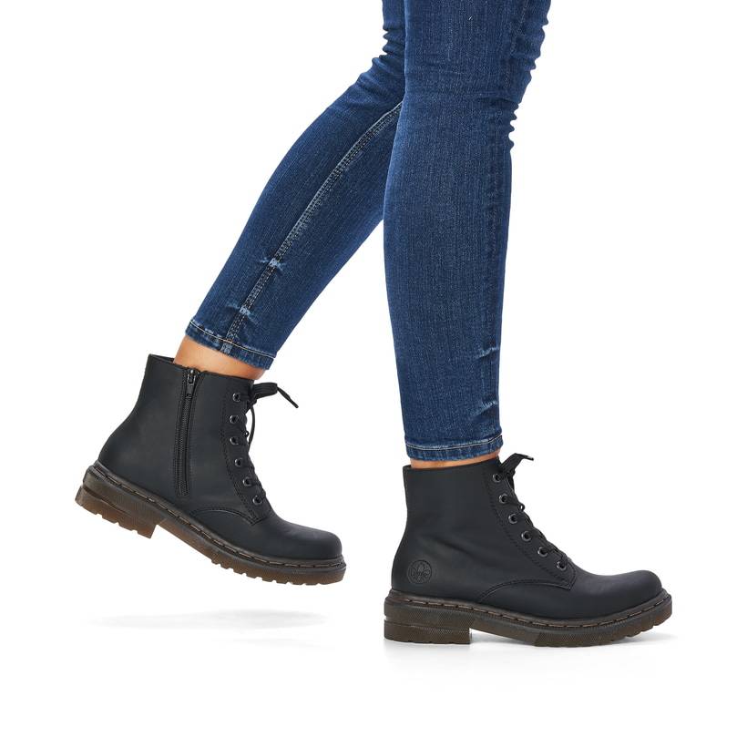 Rieker Artikelnummer 78240-00 Rieker Damen Schnürstiefel carbonschwarz Osterangebot