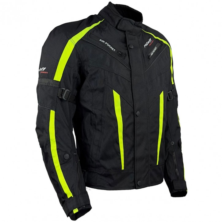 Roleff RO548 - kurze Motorradjacke in Neongelb mit Klimamembrane & Belüftung Begrenzte Freigabe