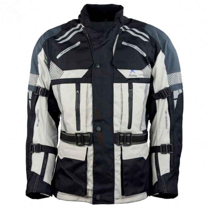 Roleff RO775 - Helle Motorrad- Tourenjacke in Schwarz/Grau Vierteljährliche Förderung