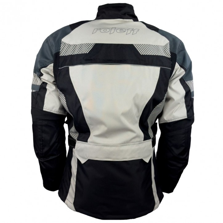 Roleff RO775 - Helle Motorrad- Tourenjacke in Schwarz/Grau Vierteljährliche Förderung