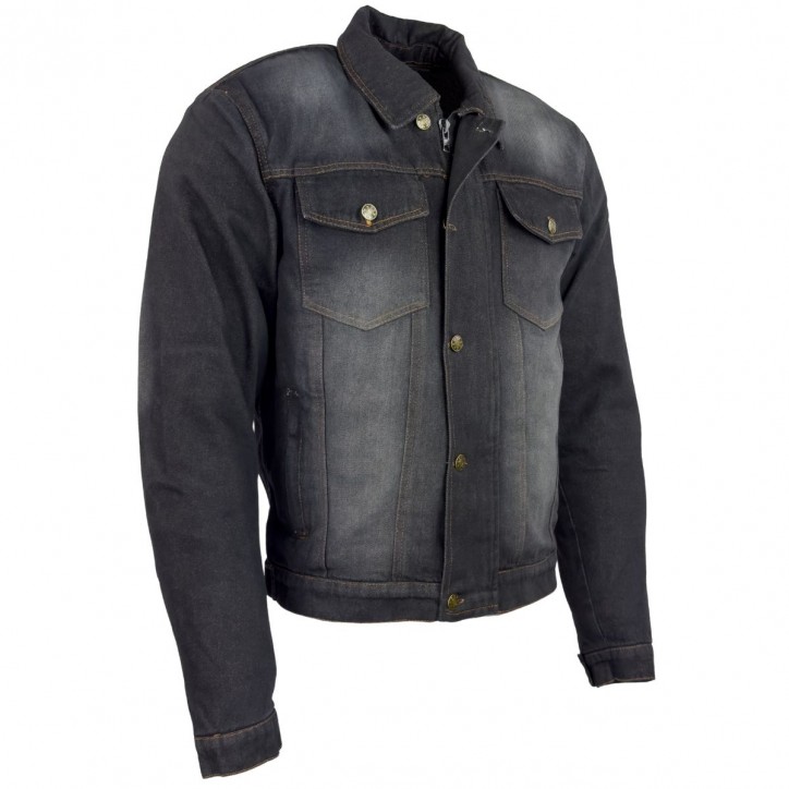 Roleff RO1514 - Schwarz/Stonewashed - Klassische Jeans Motorradjacke mit Aramidverstärkung Discount Store für neue Produkte
