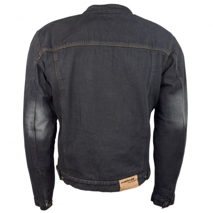 Roleff RO1514 - Schwarz/Stonewashed - Klassische Jeans Motorradjacke mit Aramidverstärkung Discount Store für neue Produkte