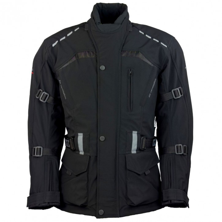 Roleff RO1512 - Schwarze Softshell Motorradjacke 50% Rabatt mit kostenlosem Versand