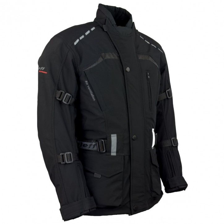 Roleff RO1512 - Schwarze Softshell Motorradjacke 50% Rabatt mit kostenlosem Versand