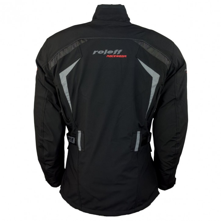 Roleff RO1512 - Schwarze Softshell Motorradjacke 50% Rabatt mit kostenlosem Versand
