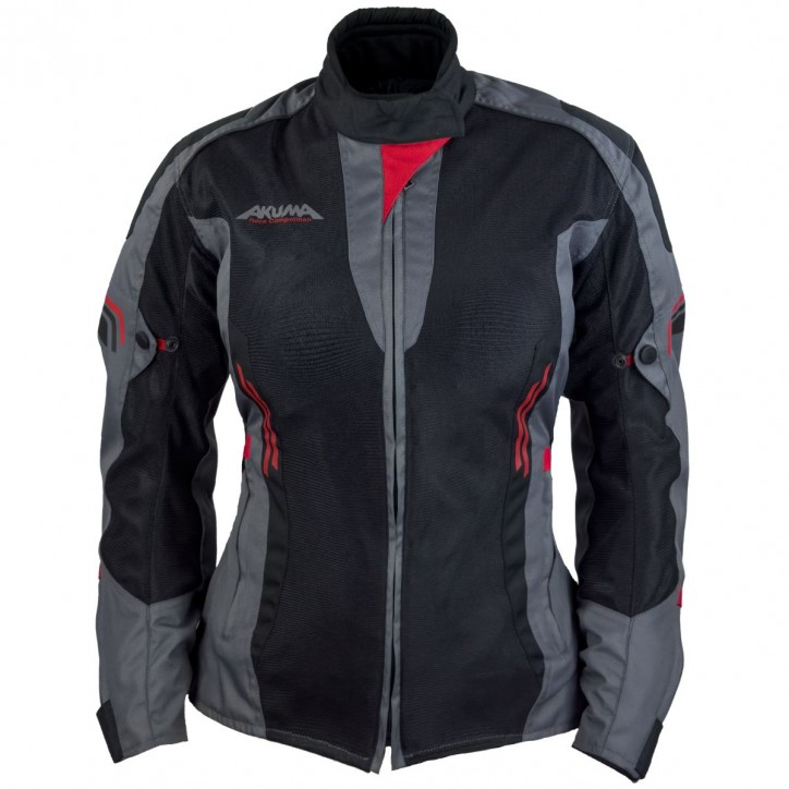 Roleff Akuma Sommer Damen Textiljacke 1.0 schwarz/anthrazit/rot Clearance-Verkauf