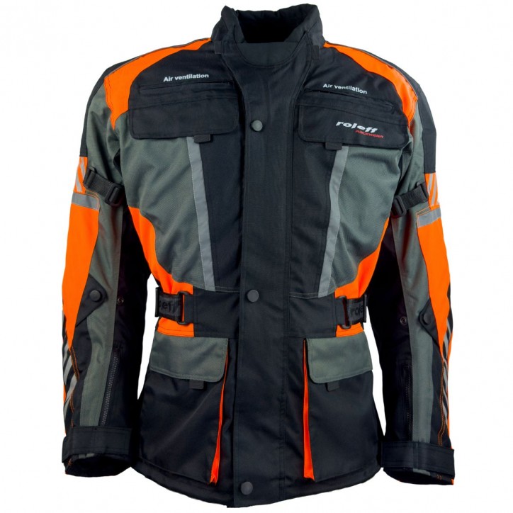 Roleff RO16012 - Motorradjacke in Schwarz / Orange Fabrikladen