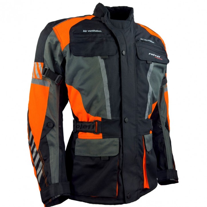 Roleff RO16012 - Motorradjacke in Schwarz / Orange Fabrikladen
