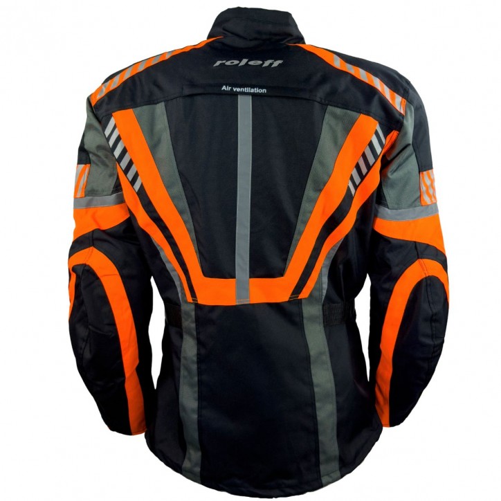 Roleff RO16012 - Motorradjacke in Schwarz / Orange Fabrikladen