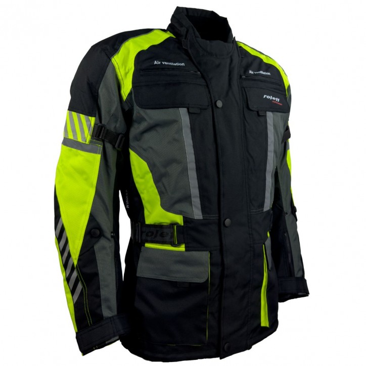 Roleff RO16013 - Motorradjacke in Schwarz / Neongelb Begrenzt auf 3 Tage
