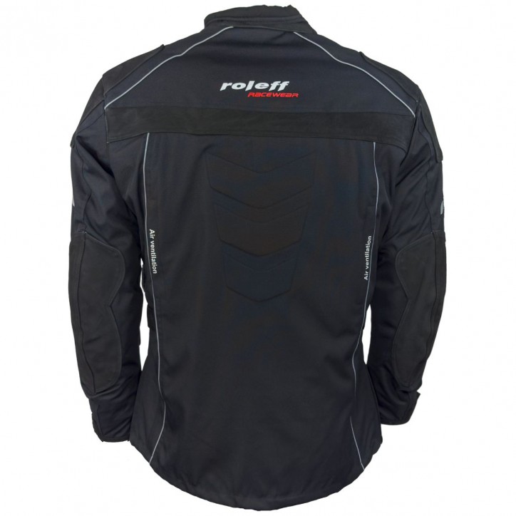 Roleff RO538 - Motorradjacke mit Rindlederapplikationen in Schwarz Speichern exportieren