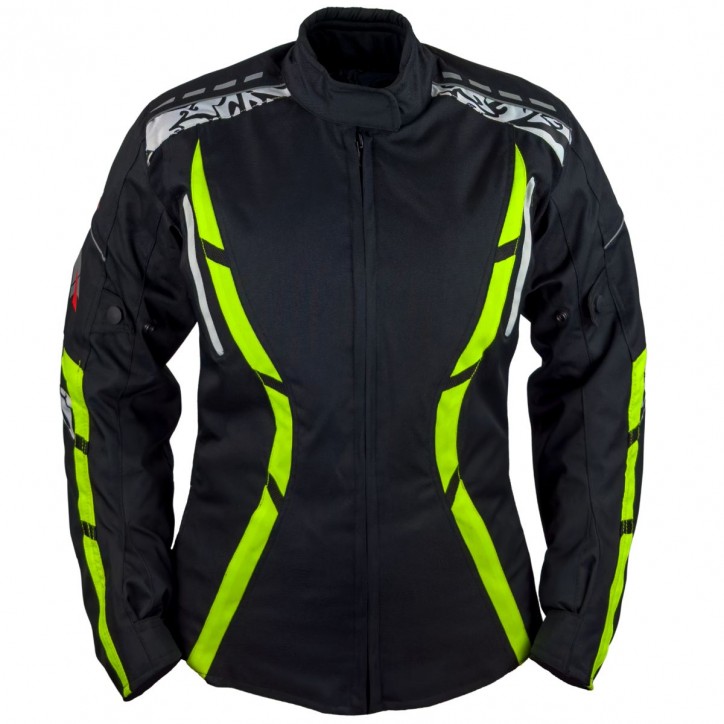 Roleff RO15092 - Motorradjacke für Damen in Schwarz / Neongelb Im Verkauf