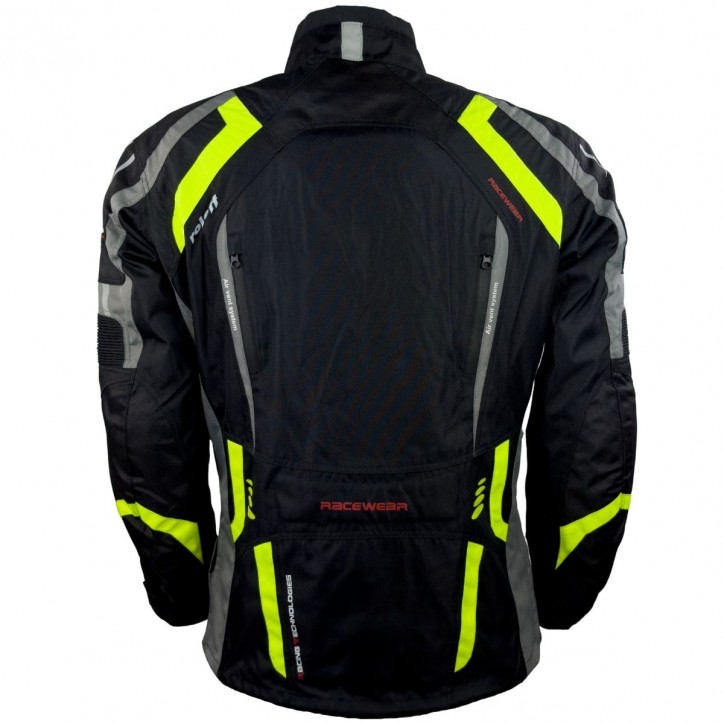 Roleff RO387 - auffällige Motorradjacke in Schwarz / Neongelb Sonderangebot
