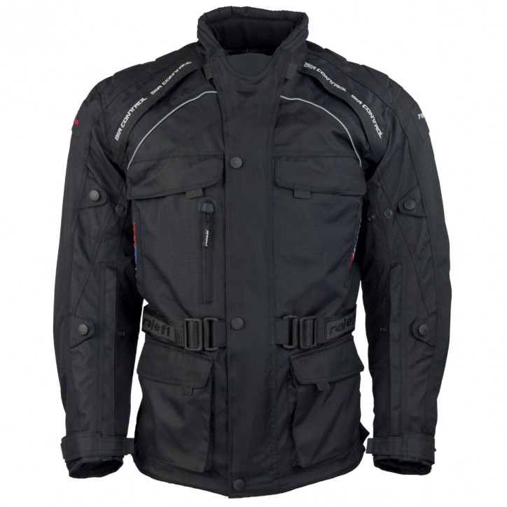 Roleff RO780 - Motorradjacke mit Wind-Tex® Klimamembrane - Belüftung - CE Protektoren - schwarz Großer Ausverkauf