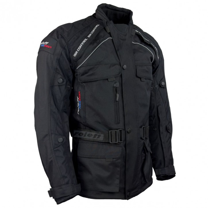 Roleff RO780 - Motorradjacke mit Wind-Tex® Klimamembrane - Belüftung - CE Protektoren - schwarz Großer Ausverkauf