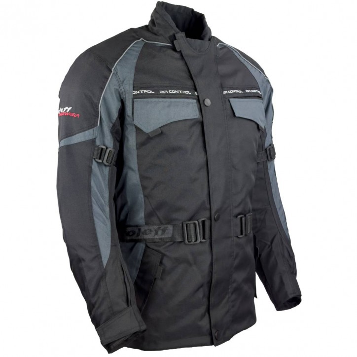 Roleff RO701 - Motorradjacke in Schwarz / Grau Exklusivangebot