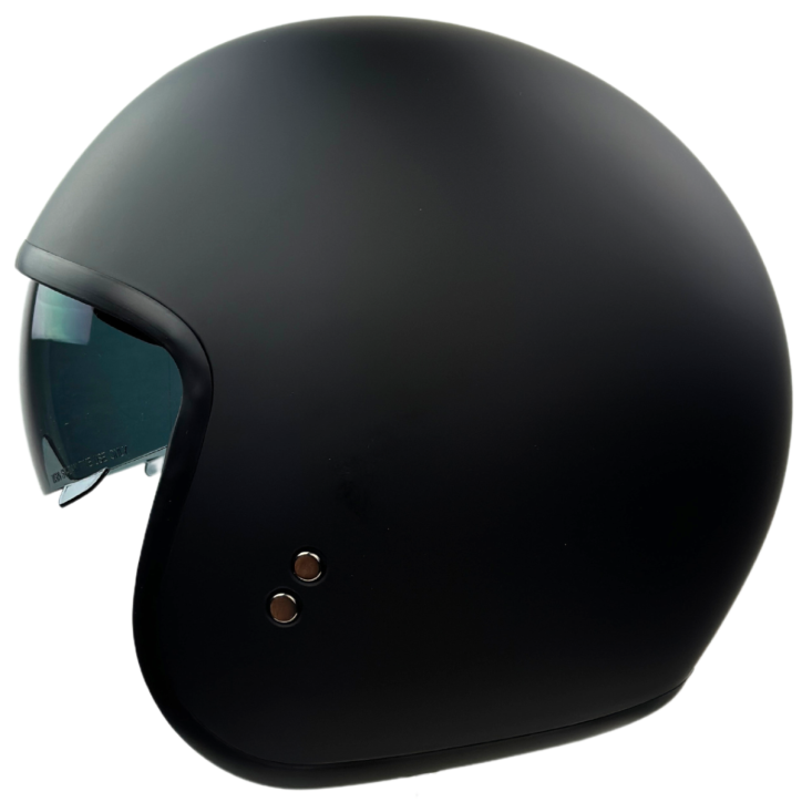 Roleff RR10701 - Römer Jethelm - Motorradhelm mit Sonnenvisier + gratis klarem Visier, mattschwarz Preisnachlass