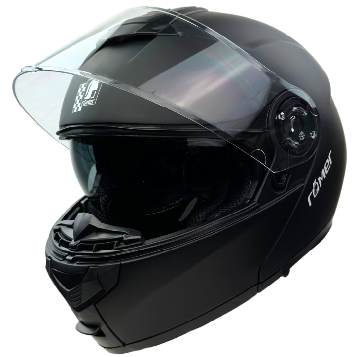Roleff RR20770 - Römer Klapphelm -Motorradhelm mit Sonnenvisier, matt-schwarz Black Friday