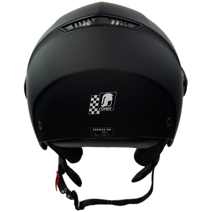 Roleff RR10801 - Römer Jethelm - Motorradhelm, mattschwarz Weihnachtsangebot