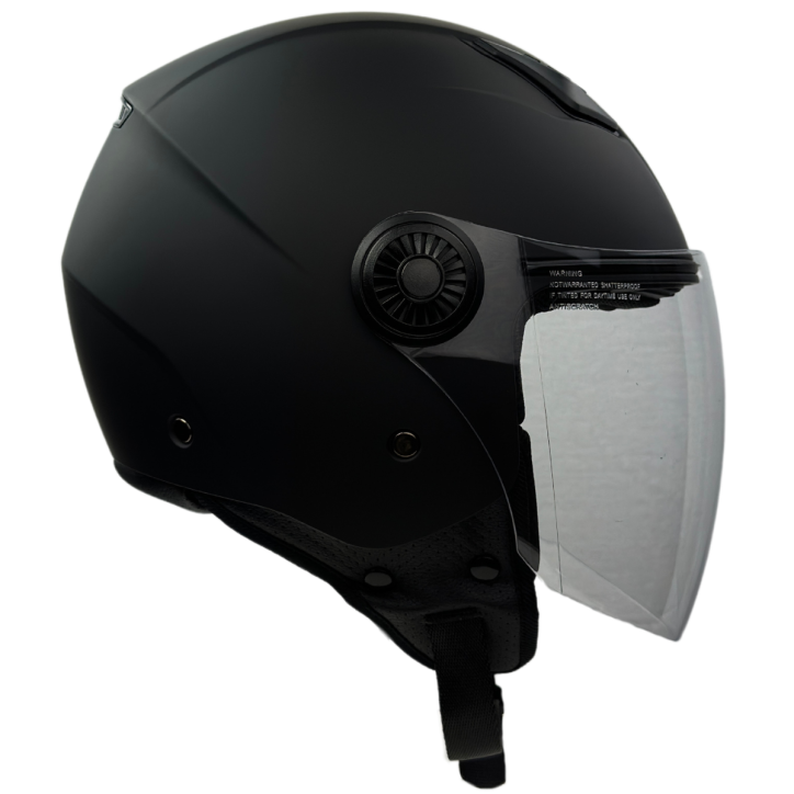 Roleff RR10801 - Römer Jethelm - Motorradhelm, mattschwarz Weihnachtsangebot