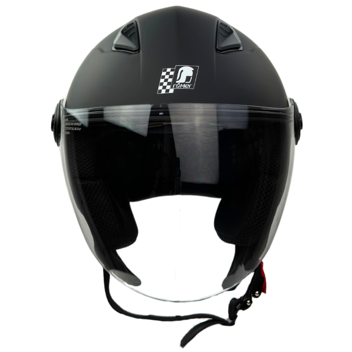 Roleff RR10801 - Römer Jethelm - Motorradhelm, mattschwarz Weihnachtsangebot